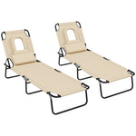 Set Of 2 Sun Lounger Recliner Chairs | Set of 2 | Brown