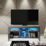 Pulse Tv Unit 145cm With Led Lights | Dark Grey