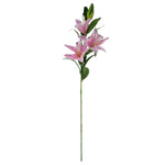 Pack Of 6 X 100cm Artificial Large Pink Lily Stem 18 Flowers