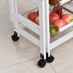 Drop Leaf Trolley With Baskets, 6 Wheels