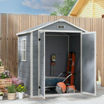Garden Shed 6'x4.5' Plastic Tool Storage House W/ Doors
