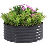 Galvanised Raised Bed With Safety Edging | Dark Grey