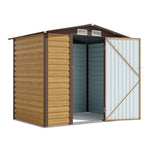 6×4ft Outdoor Metal Shed – Tawny Galvanized Steel Storage With Lockable Door & Ventilation