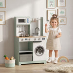 AIYAPLAY Kids Play Kitchen, Pretend Play Toy Kitchen Playset For 3-6 Years