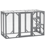 Wooden Cat House, 71" Catio Outdoor Cat Enclosure With 3 Platforms, Large Door