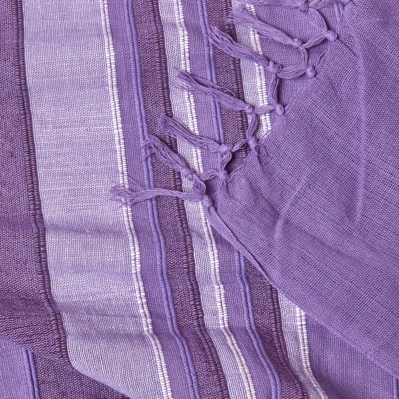 Cotton Morocco Striped Throw | 150cm x 200cm | Mauve