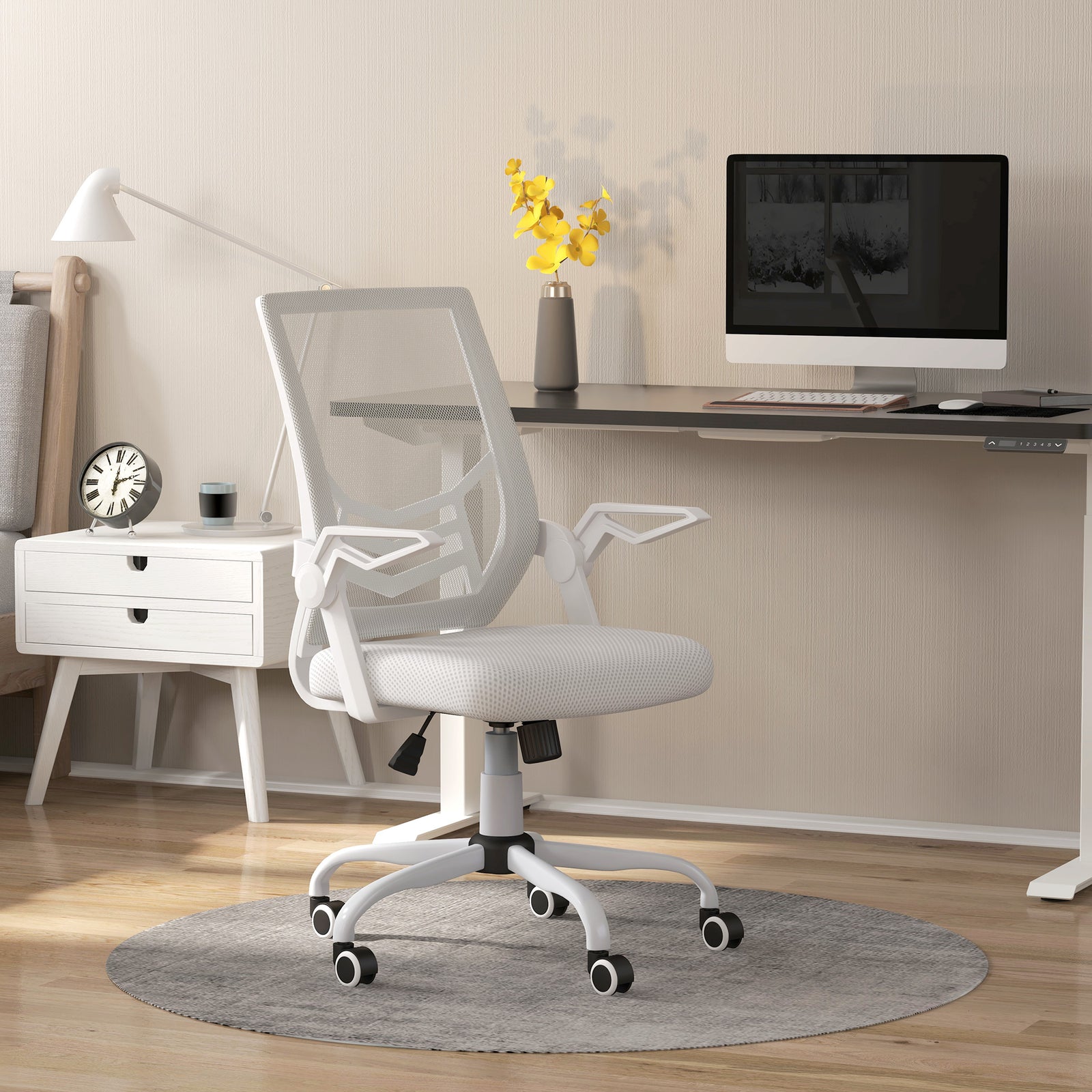 Mesh Office Chair Lumbar Support | White