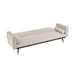 Faux Suede Click-clack Sofa Bed - 3 Seater | Cream