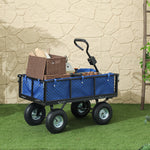 Garden Cart With Removable Liner, Quick-release Sides | Blue