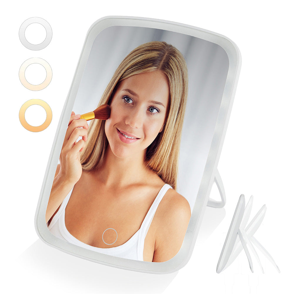 Livivo Freestanding Led Cosmetic Mirror Rechargeable - 3 Lighting Modes Adjustable Makeup Mirror