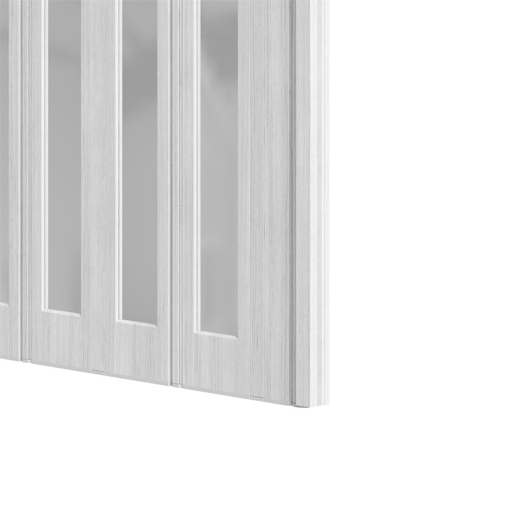Breeins Magnetic Sliding Pvc Concertina Folding Door With Full Glass Panels