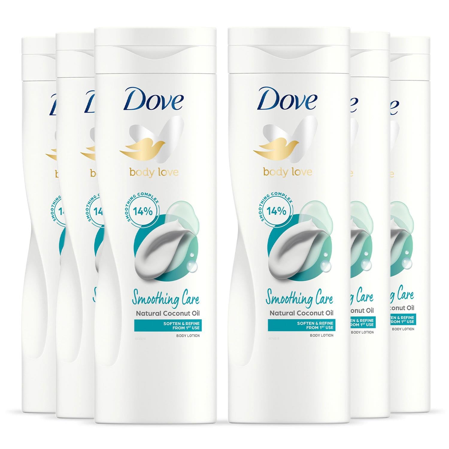 Body Lotion Smoothing Care Natural Coconut Oil For All Skin Types, 6x400ml
