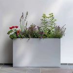 Long Zinc Galvanised Tall Trough Planter | 90cm x 30cm x 60cm | White