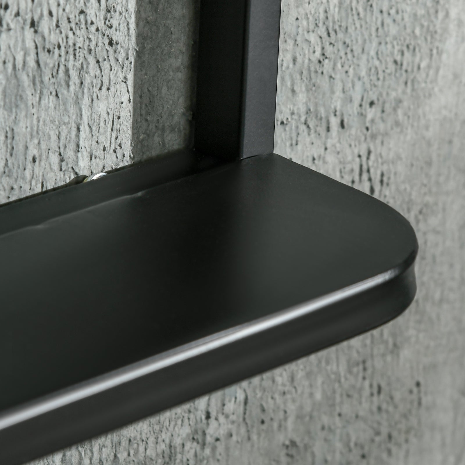 Rectangle Wall Mirror With Shelf 70 X 50/86 X 53cm | Large | Black