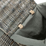 Antique Wash Square Laundry Basket With Grey Sage Lining | Small
