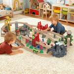 AIYAPLAY Wooden Train Set, 100 Piece Toy Train With Crane For 3+ Years Old