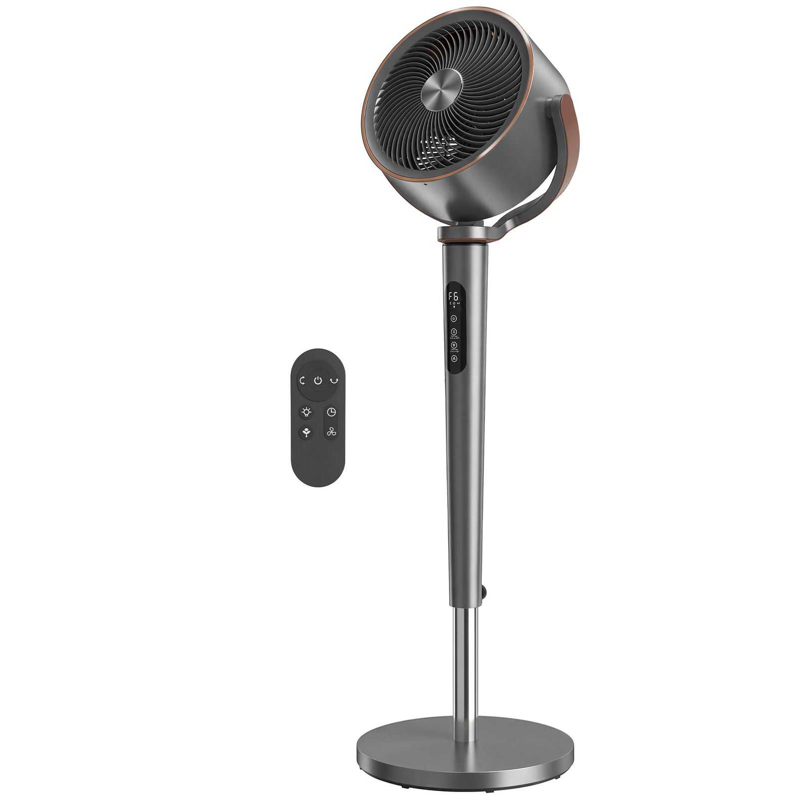 20db Silent Standing Fan, Oscillating Fan With 12 Speeds | Grey