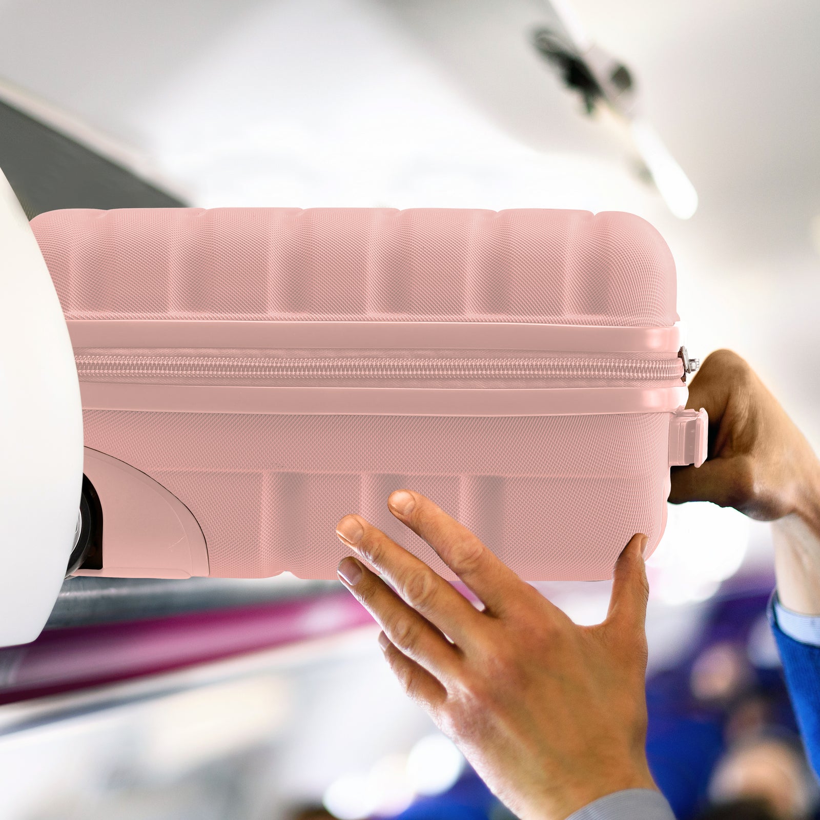 45x36x20cm Cabin Carry On Luggage with Medium Case and Large Size Check-in Hold Suitcase | Cabin | Rose