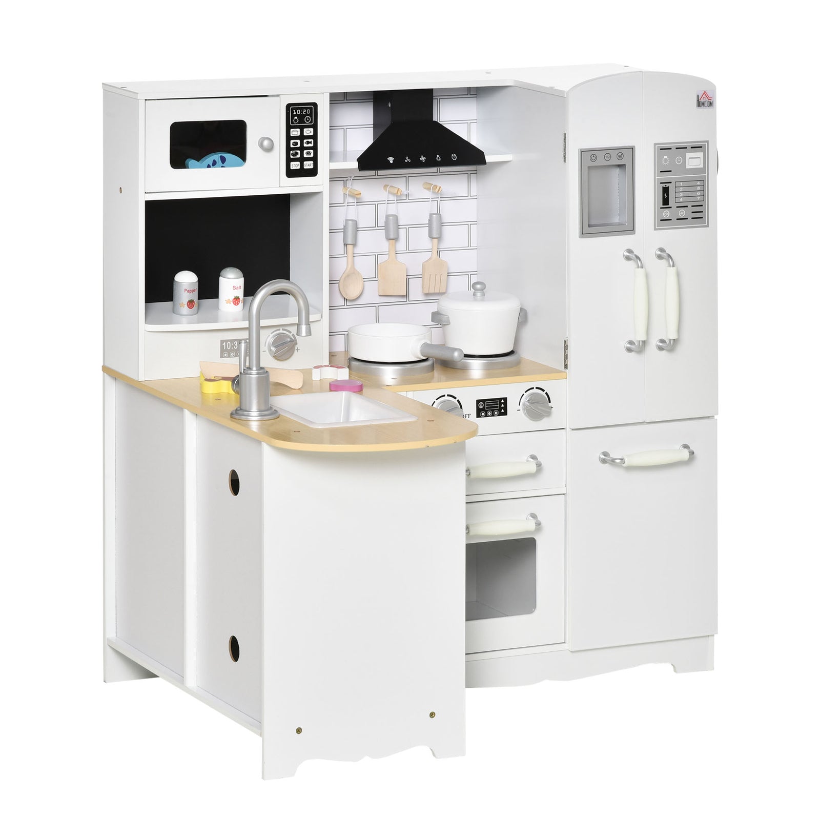 Kids Kitchen Playset W/ Full Accessories - White