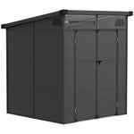 6 X 6ft Plastic Garden Shed With Windows And Air Vents | Dark Gray