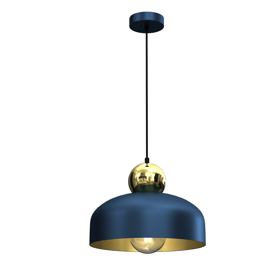 Harald Pendant Lamp 1xe27 A Stylish Hand Made 30cm Lamp | Navy Blue