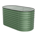 160cm/320cm W X 80cm D X 80cm H Oval Galvanized Steel Raised Garden Bed With Safety Edging, Ground Stakes & Elevated Design | Small