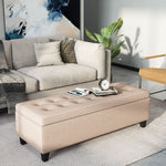 Linen Storage Ottoman Bench, Hinged Lid