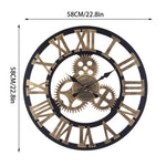 Industrial Large Retro Silent Wall Clock For Home Decor | Gold