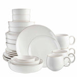 Nordic Stoneware Dinner Set | 24 Piece | White