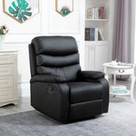 Manual Recliner Chair Armchair W/ Footrest Black