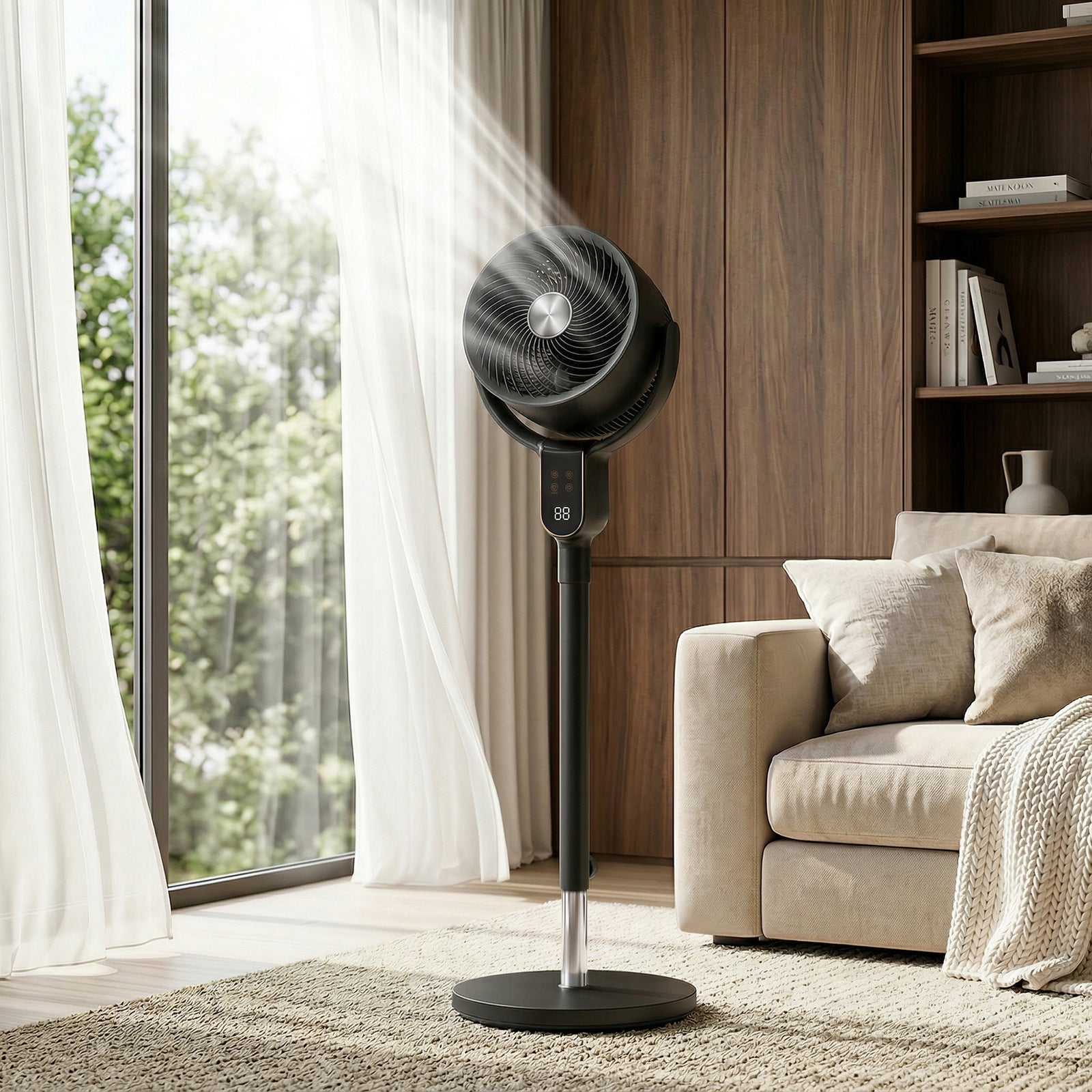 20 Db Silent Standing Fan For Bedroom, 42" Pedestal Fan | Black