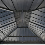 3 X 3.7m Aluminium Outdoor Hardtop Gazebo Canopy 2-tier Roof | Dark Gray