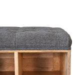 Solid Mango Wood Mini Black Shoe Storage Footstool