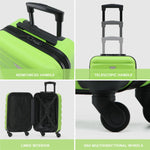 Set Of 3 Hard Shell Suitcase Cabin & Check In Cases With Tsa Lock - Overhead Cabin With Medium & Large Check-in Bag | Set of 3 | Emerald Green