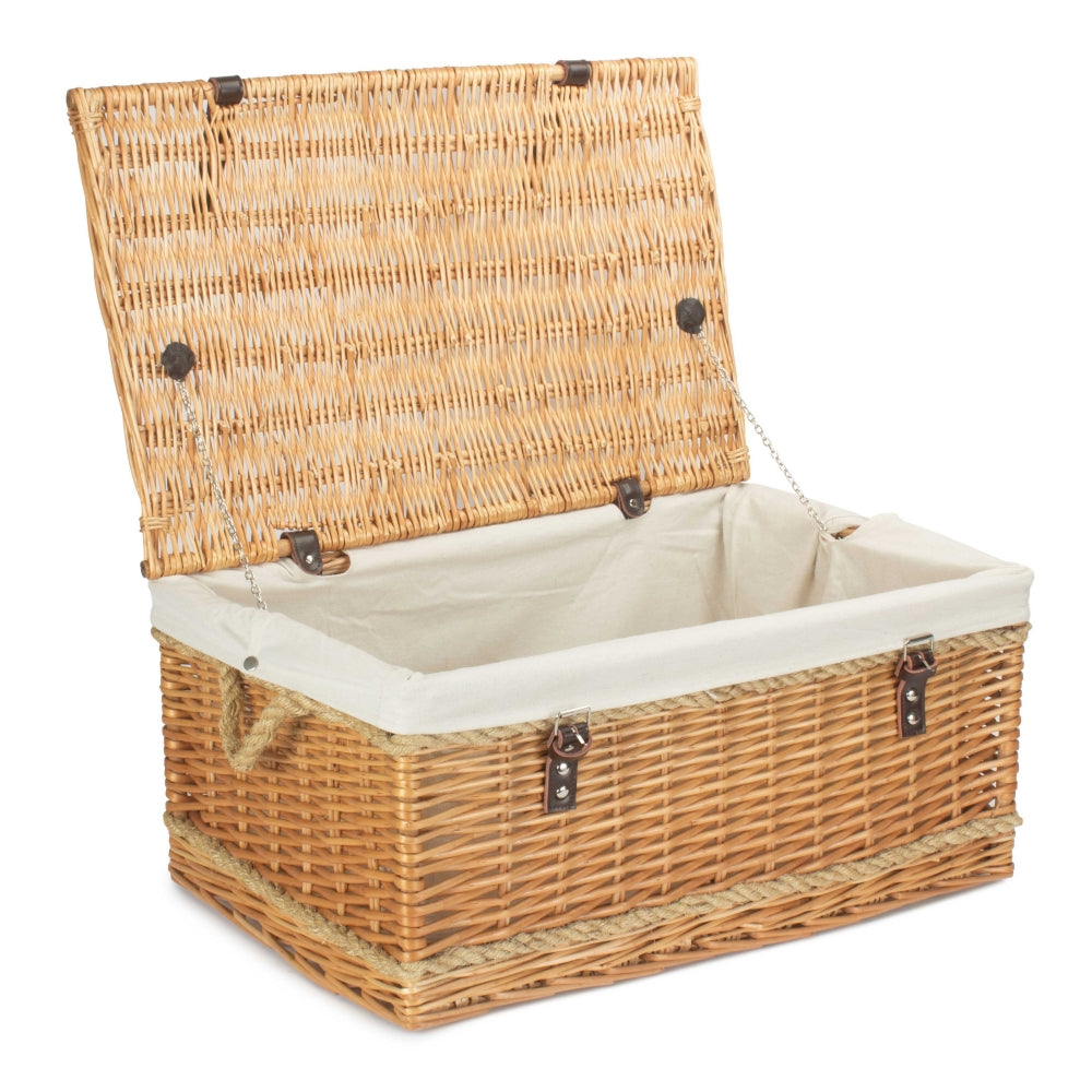 Wicker 62cm Rope Handled Picnic Basket | White