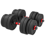 Adjustable 2 In 1 Barbell Dumbbells Set | 30kg | Black