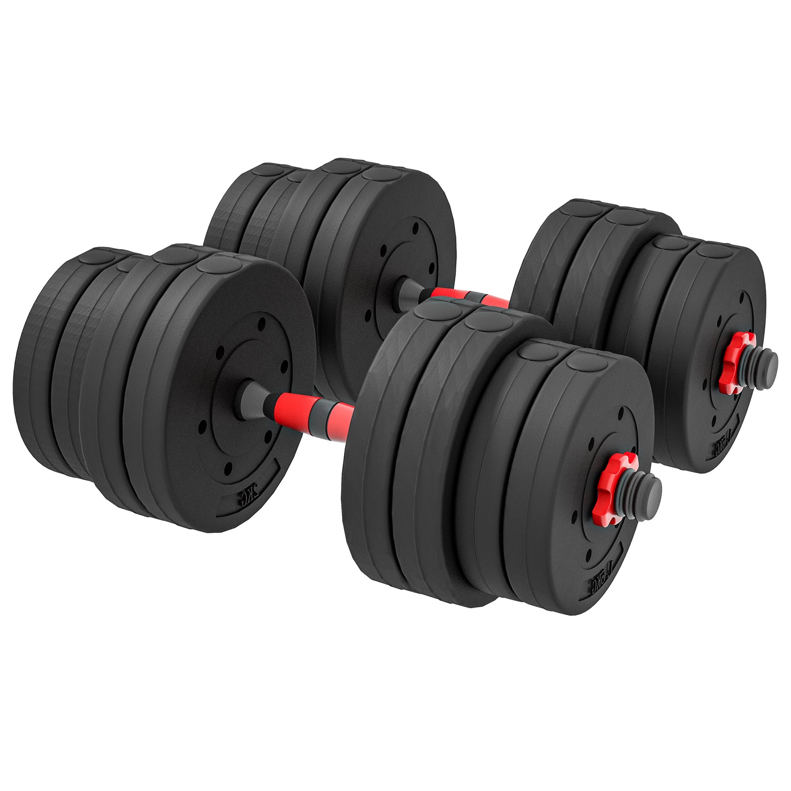 Adjustable 2 In 1 Barbell Dumbbells Set | 30kg | Black