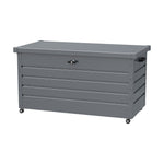 Breeins 350l Metal Outdoor Storage Box With Wheels – Lockable Weatherproof Garden Organizer