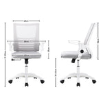 Office Desk Mesh Swivel Chair Computer Ergonomic Chair | Grey & White