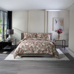 Tropical Garden Red 100% Cotton Duvet Cover Set With Piped Edging | Double | Red