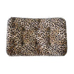 Solid Wood Leopard Print Curved Bench