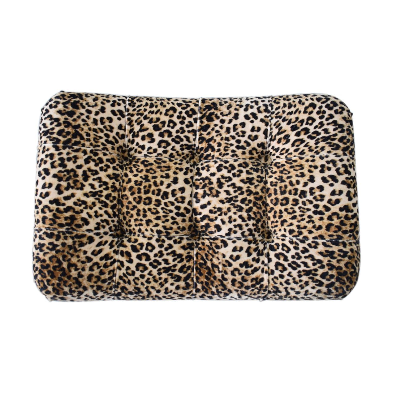 Solid Wood Leopard Print Curved Bench