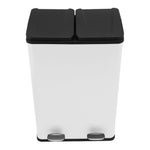 60l Dual Pedal Bin | White
