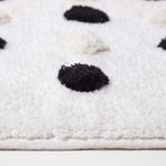Tufted Cotton Bath Mat With Polka Dot Design | 50 x 80cm | Black & White