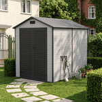6x8 Ft Plastic Outdoor Garden Storage Shed | Black