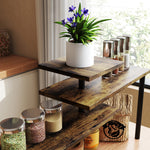 HOMCOM 3-tier Kitchen Countertop Organizer For Spice Rack,rustic Brown