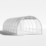 White Outdoor Walk-in Tunnel Greenhouse With Steel Frame | Large | White