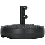 Round Parasol Base W/ Rattan Effect, Black