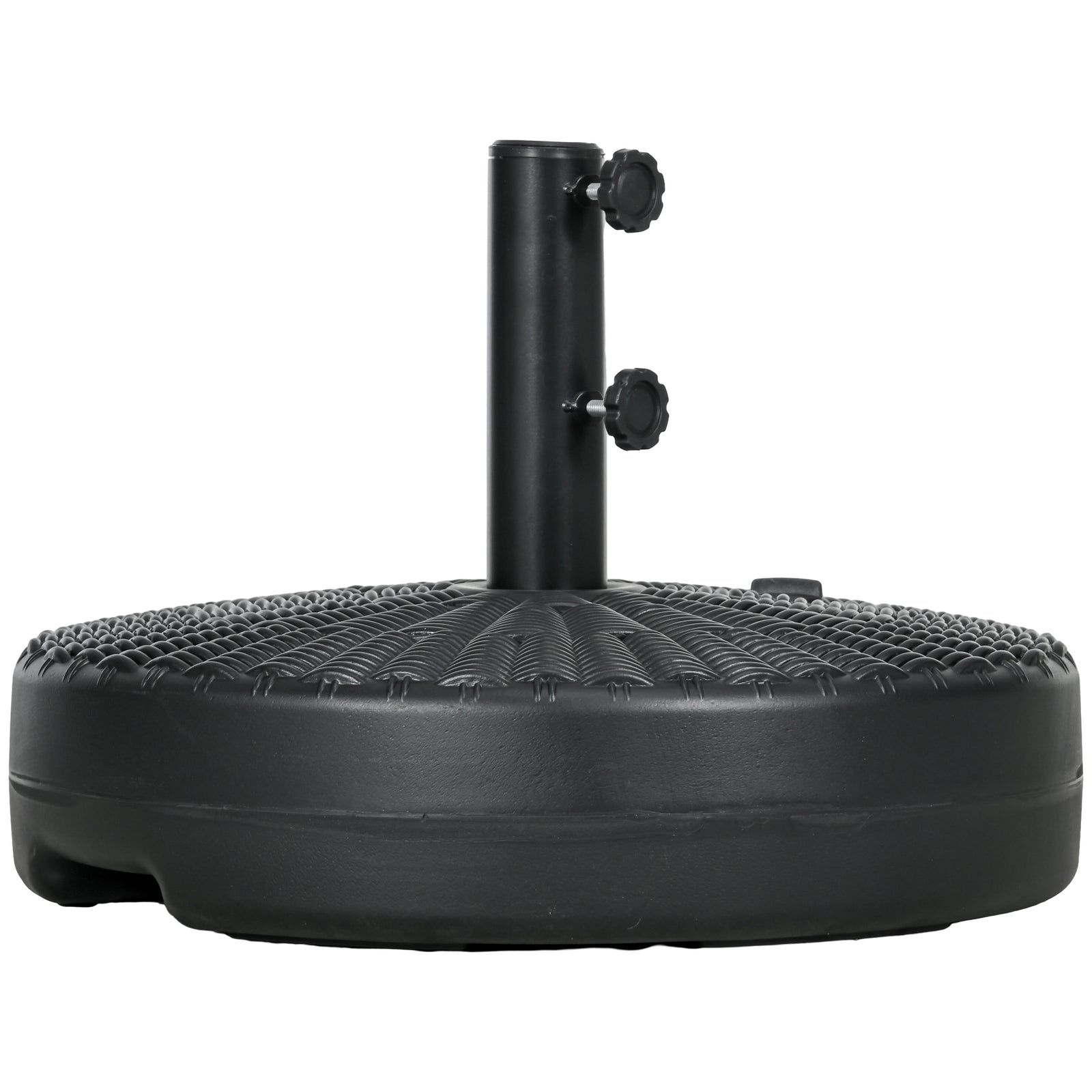 Round Parasol Base W/ Rattan Effect, Black