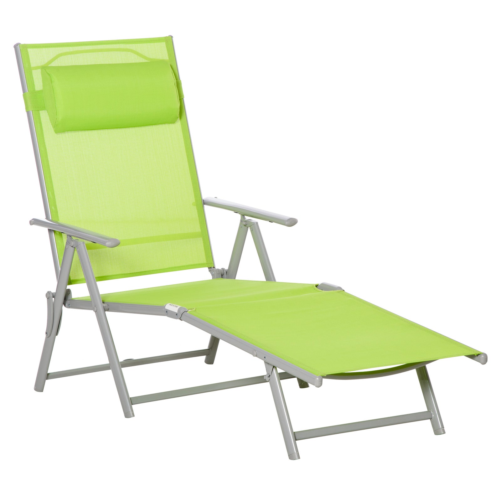 Sling Patio Reclining Chaise Lounge Garden Furniture Folding | Green